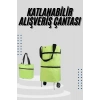Katlanabilir Tekerlekli Çantalı Çarşı Pazar Arabası Alışveriş Çantası Piknik Çantası