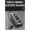 Kablolu Bluetooth Kulaklık Kulak İçi Stereo Mikrofonlu Dijital Göstergeli