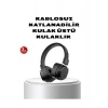 Kablosuz Kulak Üstü Bluetooth Kulaklık Güçlü Bas ve Katlanabilir Tasarım