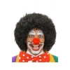 Siyah Renk Kıvırcık Afro Bonus Peruk Saç ve Kırmızı Sünger Burun Seti (5324)