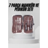 7 Parça Paslanmaz Çelik Manikür ve Pedikür Seti Çantalı Profesyonel