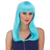 Açık Mavi Renk Uzun Düz Parti Peruğu (5324)