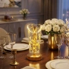 Açık Silindirik Kristal Altın Toz Model LED Masa Lambası – Gold Tabanlı, Dokunmatik, 3 Renk Işık Modlu, Şarjlı Modern Dekoratif Gece Lambası (5324)