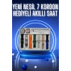 Akıllı Saat 7 Kordon Hediyeli Takvim Alarm Nabız Ölçer Bildirim Görme Sesli Görüşme