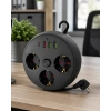Akım Korumalı Çoklu Priz 3 Priz 3 USB 1 Type C 2 Metre Kablo Güvenli Şarj