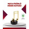 Altın Nota Temalı Müzik Kutusu  Müzikli Hediyelik