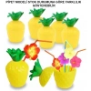 Ananas Hawaii Luau Aloha Pipetli İçecek Kabı Bardak 10x13 cm 1 Adet (5324)