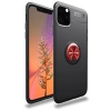 Apple İphone 11 Pro Max Kılıf Range Yüzüklü Silikon - Siyah-kırmızı