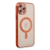 Apple İphone 12 Pro Kılıf Magneticsafe Lazer Silikon - Kırmızı