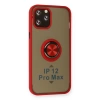 Apple İphone 12 Pro Max Kılıf Montreal Yüzüklü Silikon Kapak - Kırmızı