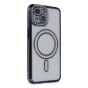 Apple İphone 14 Kılıf Joke Simli Magneticsafe Kılıf - Lacivert