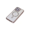 Apple İphone 15 Pro Max Kılıf Joke Simli Magneticsafe Kılıf - Pembe