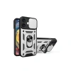 Apple İphone 16 Kılıf Pars Lens Yüzüklü Silikon - Gümüş
