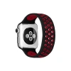 Apple Watch 38mm Ayarlı Delikli Silikon Kordon (SAAT DEĞİLDİR) - Siyah-kırmızı