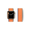 Apple Watch 38mm Hasırlı Cırtcırtlı Kordon (SAAT DEĞİLDİR) - Lacivert-turuncu