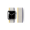 Apple Watch 38mm Hasırlı Cırtcırtlı Kordon (SAAT DEĞİLDİR) - Sarı-beyaz