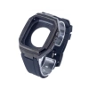 Apple Watch 44mm Kr402 Metal Kasa Silikon Kordon (SAAT DEĞİLDİR) - Siyah
