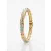 AQua Petal Pembe  & Su Yeşili Mine İşlemeli Kelepçe Bileklik - Kbl0451