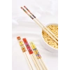 Bambu Chopstick Çubuk Yemek Çubuğu Yıkanabilir Tekrar Kullanılabilir (3 Çift- 6 Adet )