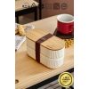 Bambu Kapaklı Lunch Box Kahvaltılık Saklama Kabı Large Bölmeli