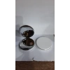 Beyaz Renk Büyüteçli Cep Aynası Yuvarlak