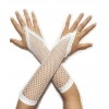 Beyaz Renk Parmak Arası File Örgü Eldiven 26 cm (5324)