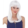 Beyaz Renk Uzun Düz Parti Peruğu (5324)