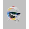 Bluetooth 5.0 Kablosuz Şarj Rampalı Fm Radyo Ve Rgb Işıklı Hoparlör