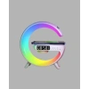 Bluetooth Hoparlörlü RGB Atmosfer Lambası Kablosuz Şarj ve Saat Özellikli