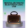 Bluetooth Özellikli Nostalji Radyo 3 Bant Fm Am Sw