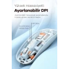 Bluetooth USB Çift Modlu Sessiz Mouse, Şeffaf Mıknatıslı Kapaklı, Type-C Şarjlı, DPI Ayarlı, Kablosuz 10m Çekim Mesafeli, Masaüstü Kısayol Tuşlu, Taşınabilir Şarjlı Mouse Siyah