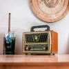 Büyük Boy Telefon Tutma Saplı Retro Ahşap Tasarım Bluetooth Hoparlörlü Radyo – FM/AM Destekli, Şarjlı ve Taşınabilir Radyo NS-8077 (5324)