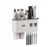 Çift Dispenserli Diş Macunu Sıkacağı 6 Fırçalık Bardaklı Banyo Organizer