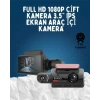Çift Görüşlü Dashcam – Gece Görüşlü 1080P Araç İçi Güvenlik Kamerası