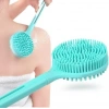 Çift Taraflı Silikon Uzun Saplı  Banyo Fırçası CM-331 (5324)