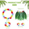 Çocuk Hawaii Kostüm Seti - Yaprak Etek &amp;amp; Hawaii Set - 5 Parça (5324)