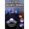 Çocuklara Özel Şarjlı Bluetooth Hoparlör Parti Led Lambası Yıldızlı Projeksiyon