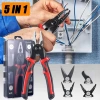 Çok yönlü 5 in 1 pense seti, değiştirilebilir çelik kafa pense kiti ağır hizmet tipi çok amaçlı alet kiti metal sac tel kesme sıyırma sıkma (5324)