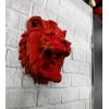 Dekoratif Asılabilir Aslan Başı 3d Duvar Heykeli Gold Red 20x21 Cm