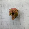 Dekoratif Asılabilir Jaguar Başı 3D Duvar Heykeli Gold Red 20x16 cm
