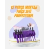 Doğal Görünüm Sağlayan Yumuşak Kıllı 12 Parça Makyaj Fırça Seti Günlük Ve Profesyonel Kullanıma Uygun