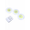 Dolap Işığı Mutfak Rafı Işığı Uzaktan Kumandalı 3 Lü Spot Led Lamba