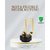 Dönen Nota Figürlü Müzik Box Işıltılı Dekoratif Tasarım