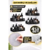 Duş İçi Yapışkanlı Banyo Rafı 4’lü Set | Delme Yok | Güçlü Yapışkan Bantlı Organizer