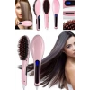 Elektrikli Saç Düzleştirici Tarak Saç Düzleştirici Fırça Sıkı Dişli Pembe