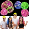 Farklı Desenlerde Plastik Neon Uv Işık Parti Şapkası 1 Adet