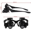 Gözlük Modeli 10x 15x 20x 25x Lens,2led Işıklı,büyüteç