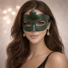 Haki Yeşil Gizemli Masquerade Maskesi (5324)