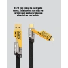 Hızlı Şarj Destekli 65W Örgülü USB-C ve USB-A Çoklu Şarj Kablosu