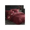 Hobby Elegant Nakışlı Pamuk Saten Çift Kişilik Nevresim Takımı Olimpos Bordo